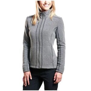 Kuhl Stella Fleece Jacket Women's L Gray Full Zip Hike Outdoor Camp Performance